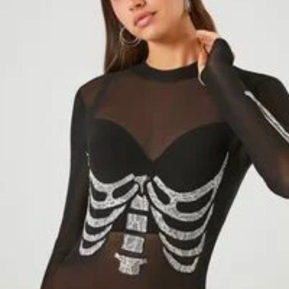 Sheer Mesh Skeleton Bodysuit - Picture 2 of 4